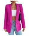 Women's Long Sleeve Open Front Blazer Casual Shawl Collar OL Work Office Suit Jacket Purplered $22.41 Blazers