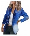 Womens Casual Blazers Printed Open Front Long Sleeve Work Office Jackets Blazer 04-dark Blue $18.72 Blazers