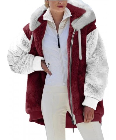 Womens Winter Coats 2024 Winter Warm Plus Size Sharpa Jacket Fleece Jackets Hooded Parka Faux Suede Thick Fuzzy Outerwear 12-...